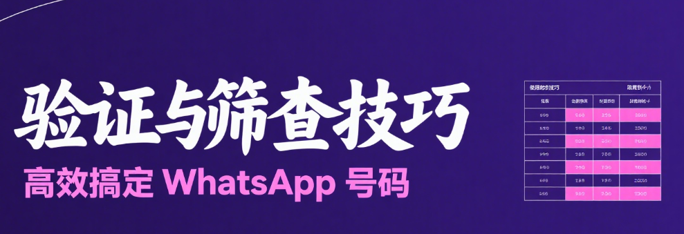高效验证WhatsApp号码并筛查活跃状态的技巧