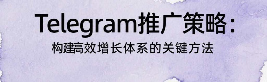Telegram推广策略：构建高效增长体系的关键方法